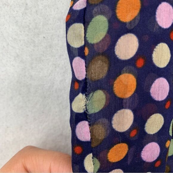-Studio M Sheer Silk Blend Polka Dot Blouse L - Picture 8 of 12